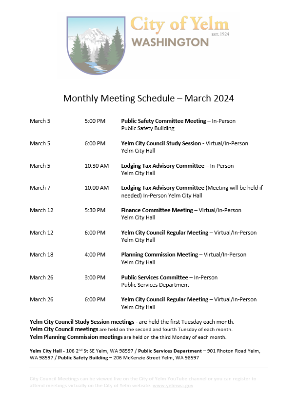 0304 Meeting Schedule